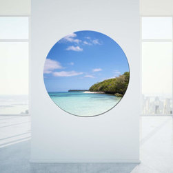 Home Office Art - Porthole Art on Glass 1200mm diameter "Isle of Delight" Isle o - Fine Art Prints