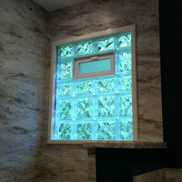 Corian Sandalwood shower walls