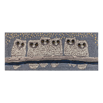 Liora Manne Frontporch Owls Indoor/Outdoor Rug Night 2'x5'