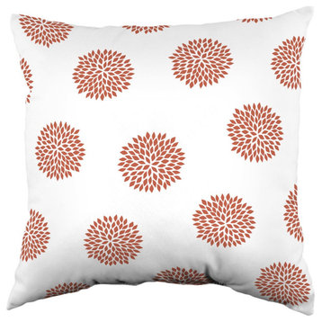 Boho Flowers Double Sided Pillow, Rust, 16"x16"