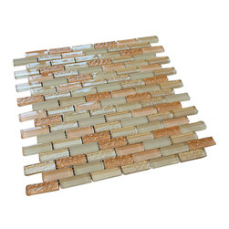 Nude Crystal Glass Mosaic Tile Brick Pattern (Glossy&Matte) - Home Decor