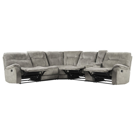 Parker Living Cooper 6 Piece Modular Manual Reclining Sectional, Shadow Natural