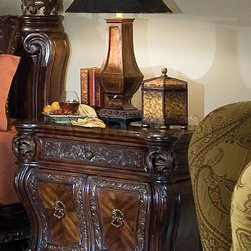 Essex Manor Deep English Tea Nightstand by Michael Amini - Nightstands And Bedside Tables