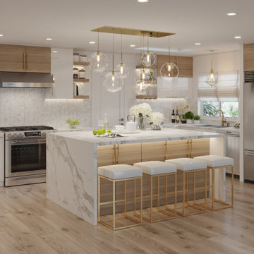 Wood and White Modern Kitchen