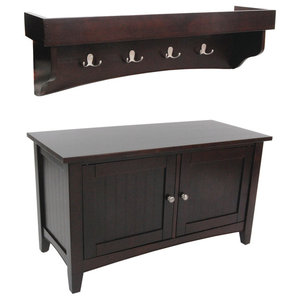 Winsome Addison 2pc Storage Bench With Cushion Seat In Espresso