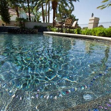 Dark Silver Glass Tiled Pool