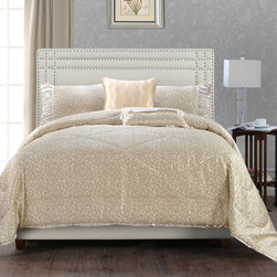 Chloe 5 Piece Comforter Set, King, Beige - Products