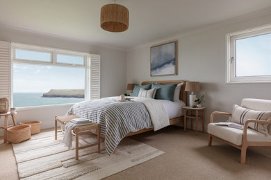 Bedroom - coastal bedroom idea in Cornwall