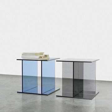 Modern Glass and Lucite Side End Tables