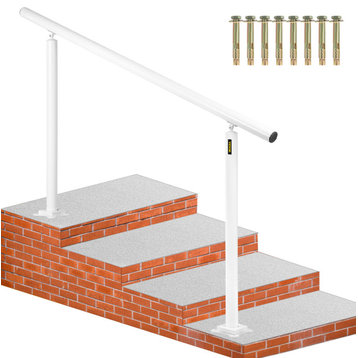 Outdoor Stair Railing Kit 5 FT Handrails Aluminum Stair Hand Rail, White