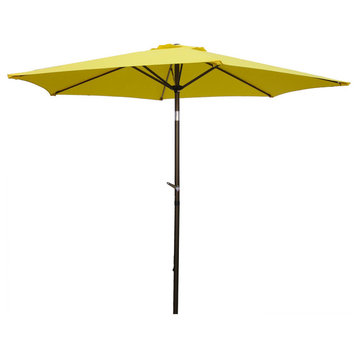St. Kitts Aluminum Tilt and Crank 8' Outdoor Umbrella, Bronze/Yellow