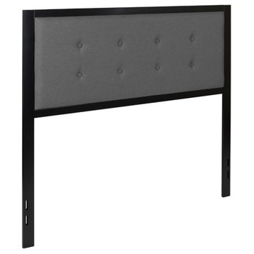 Flash Furniture Fabric Tufted Full Metal Panel Headboard in Dark Gray
