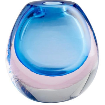 Cyan Lighting Testudo - 7" Vase, Blue Finish