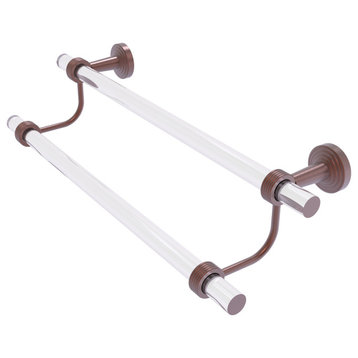 Pacific Beach 36" Double Towel Bar with Groovy Accents, Antique Copper