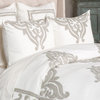 Kosas Home Kent 26x26" Hand-Stitched Embroidered Cotton Euro Sham in Ivory
