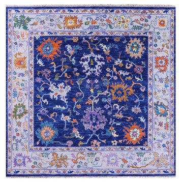 9' Square Turkish Oushak Hand Knotted Wool Rug - Q13584