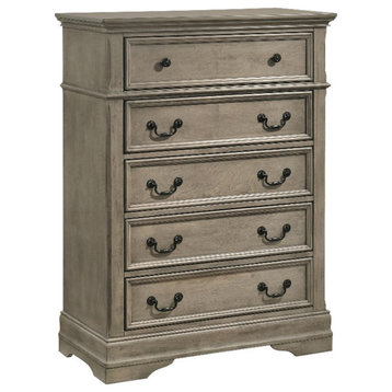 Coaster Manchester Traditional Wood 5-Drawer Chest with Bail Handle in Brown