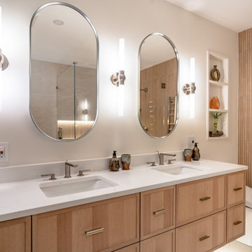 Warm Modern Japandi Bathroom Remodel with Spa-Inspired Design