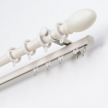 QYRF06 With Egg Fashion Wood Grain Outer Rod With Inner Track Set Ceiling/Wall M