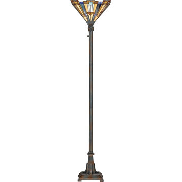 Roseto QZLMP869 Titus 1 Light 71" Tall Torchiere Floor Lamp - Valiant Bronze