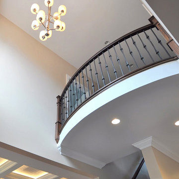 Balcony with Box Newels and Gothic Balusters
