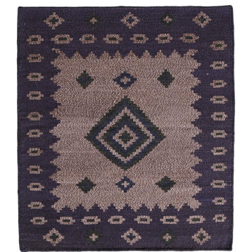 Persian Kilim Fars Design Kandou 3'11"x3'6" Hand Woven Oriental Rug