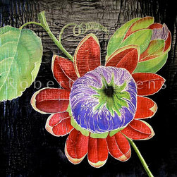 Roberta Ahrens Cracked Linen Botanical Paintings - Artwork