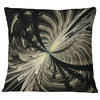 Black and White Fractal Flower Design Floral Throw Pillow, 18"x18"