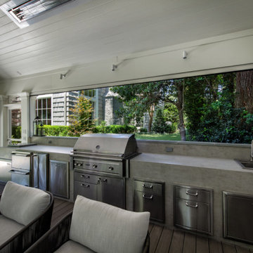 Custom Frestanding Outdoor Living Arbor with Built0In Grill