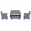 Safavieh Mendoza Outdoor Dining Set, 4-Piece, Navy and White