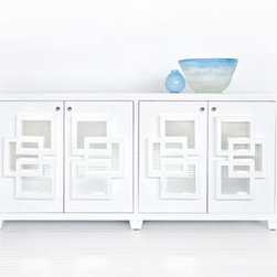 Worlds Away Crosby White Lacquer Console - Accent Chests And Cabinets