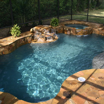 386 - Pool with Rock Work, Spa and Water features