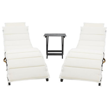 Safavieh Pacifica 3 Piece Lounge Set, Black/Beige