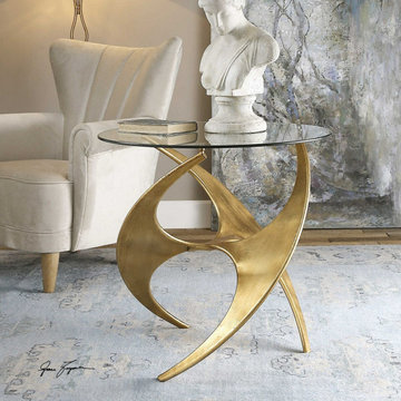 Modern Glass and Lucite Side End Tables
