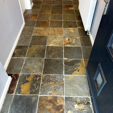 Renovating a Multi-Coloured Indian Slate Hallway Floor in Redditch