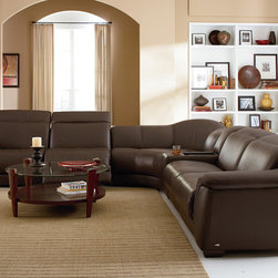 Natuzzi Editions Abele B641 Corner Sectional Sofa with Power Recliners - Sectional Sofas
