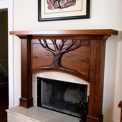 WALNUT FIREPLACE MANTEL - Fireplace Mantels