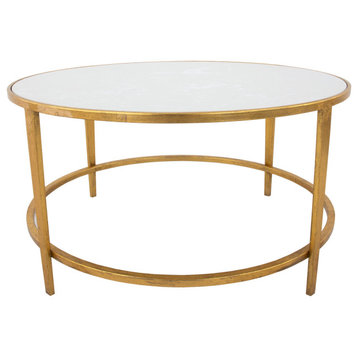 Augustine Silver Round Coffee Table, Gold