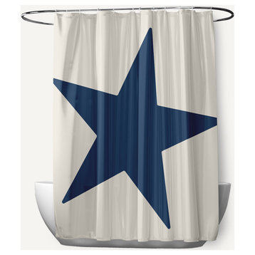 Big Star Nautical Blue 70" w x 73" h Shower Curtain