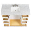 ARIEL Cambridge 55" Single Rectangle Sink Bathroom Vanity White With Marble Top