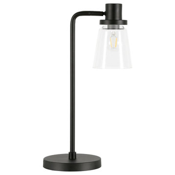 Granville 21 Tall Table Lamp with Glass Shade in Blackened Bronze/Clear