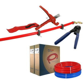 Pex Starter Kit Crimper & Cutter Tools, 1/2-In Brass Elbow & Coupling Fitting