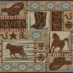 Mayberry Rugs - Hearthside Western Cowboy Desperado Area Rug, 2'3"x3'3" - The Hearthside collection from Mayberry Rugs will be the perfect finishing touch to your space. The pile is made from ultra durable polypropylene and it is machine woven in Turkey. Features include fade resistance, stain resistance, and easy cleaning. The backing is woven backing with thin latex coating. A rug pad is recommended on hard surfaces.