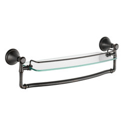 Delta Cassidy 18&Prime; Glass Shelf with Removable Bar - Bathroom Shelves