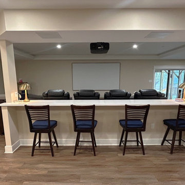 Best basement remodel with a home gym and movie room