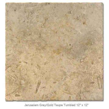 Jerusalem Gray/Gold Tumbled 12"x12"x1/2"