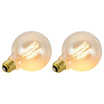 Aspen Creative Corporation - 10004-02 G125 Vintage Edison Filament Light Bulb, Clear, Set of 2 - Aspen Creative is dedicated to offering a wide assortment of attractive and well-priced portable lamps, kitchen pendants, vanity wall fixtures, outdoor lighting fixtures, lamp shades, and lamp accessories. We have in-house designers that follow current trends and develop cool new products to meet those trends. Product Detail