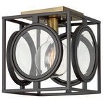 HInkley - Hinkley Fulham Small Flush Mount, Buckeye Bronze - Fulham's bold orb design showcases clear beveled glass lenses that punctuate the minimalist elegance with an industrial edge. Its sleek lines combine with cast sockets and mid-century elements for a dynamic transitional style.