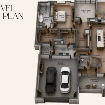 Main Level | 3D Floor Plan Visualization
