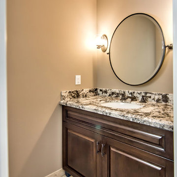 Herringbone Floor in Powder Room